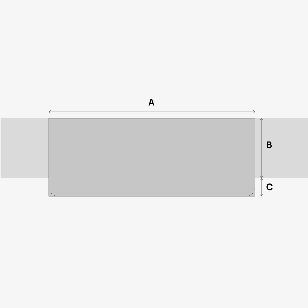 Fensterbank RAL-Ton eckig 3 Technische Zeichnung für das Ausmessen einer Fensterbank innen nach Maß.